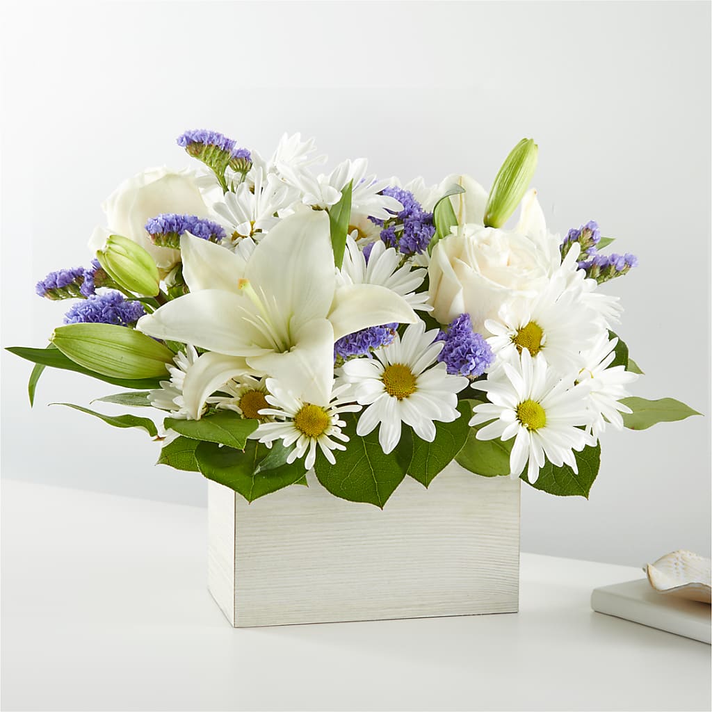 Beyond Blue Box Bouquet – Ros-al Floral, Forest City PA