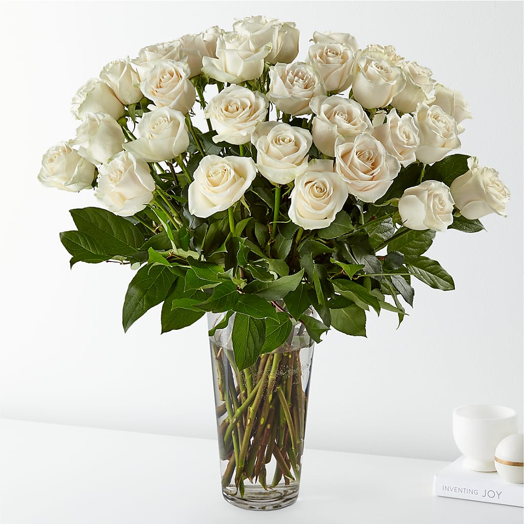 Long Stem White Rose Bouquet – Ros-al Floral, Forest City PA