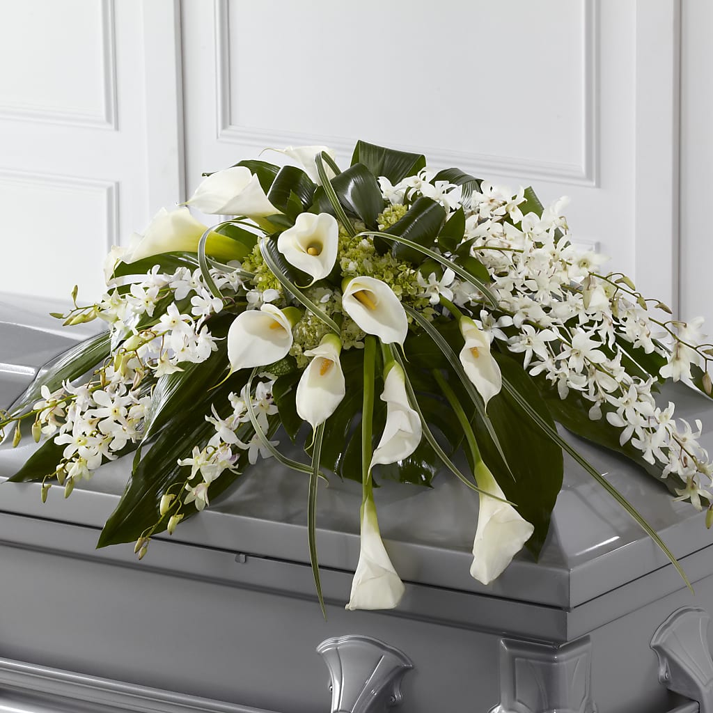 Angel Wings Casket Spray – Ros-al Floral, Forest City PA