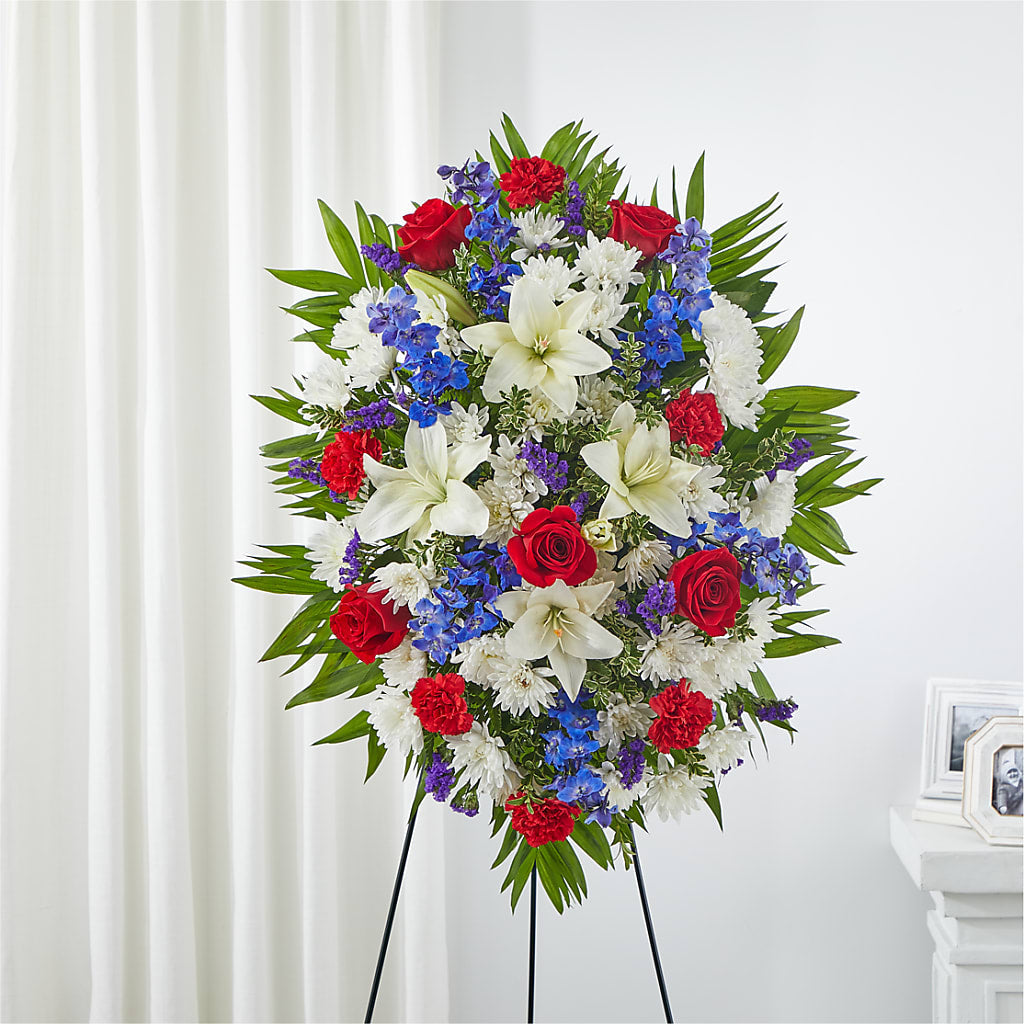 Cherished Service Standing Spray – Ros-al Floral, Forest City PA