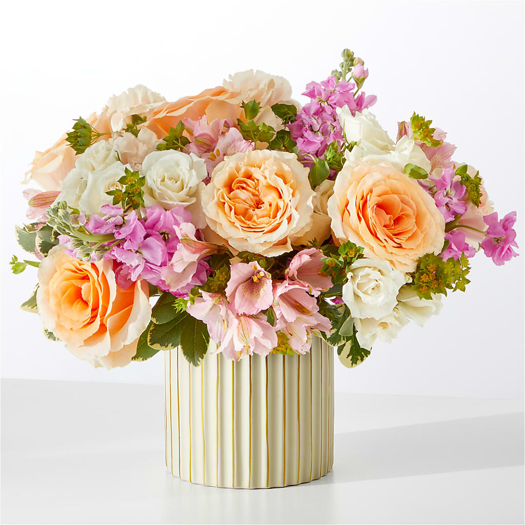 Paradise Bouquet with Ivory Vase – Ros-al Floral, Forest City PA