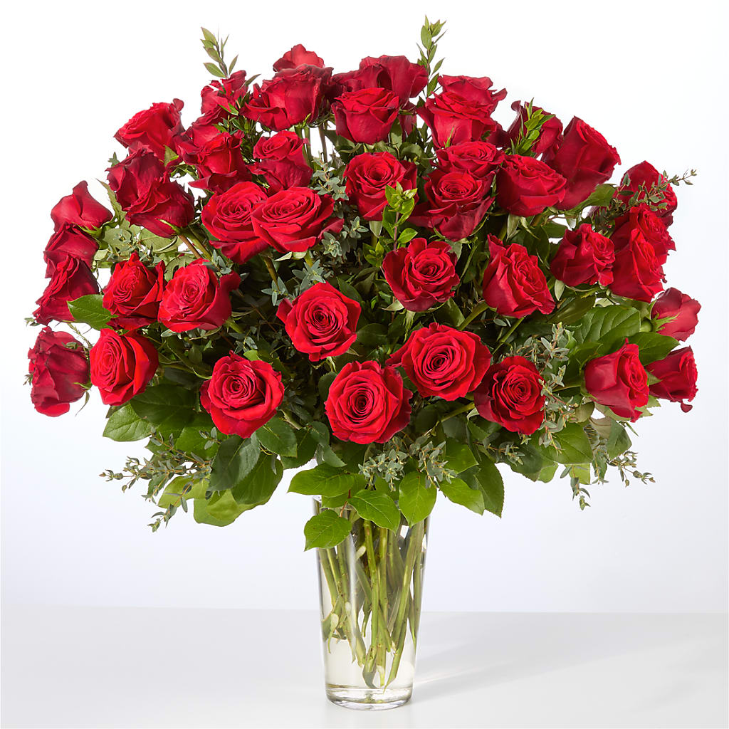 Forever Yours Fifty Stem Red Rose Bouquet – Ros-al Floral, Forest City PA