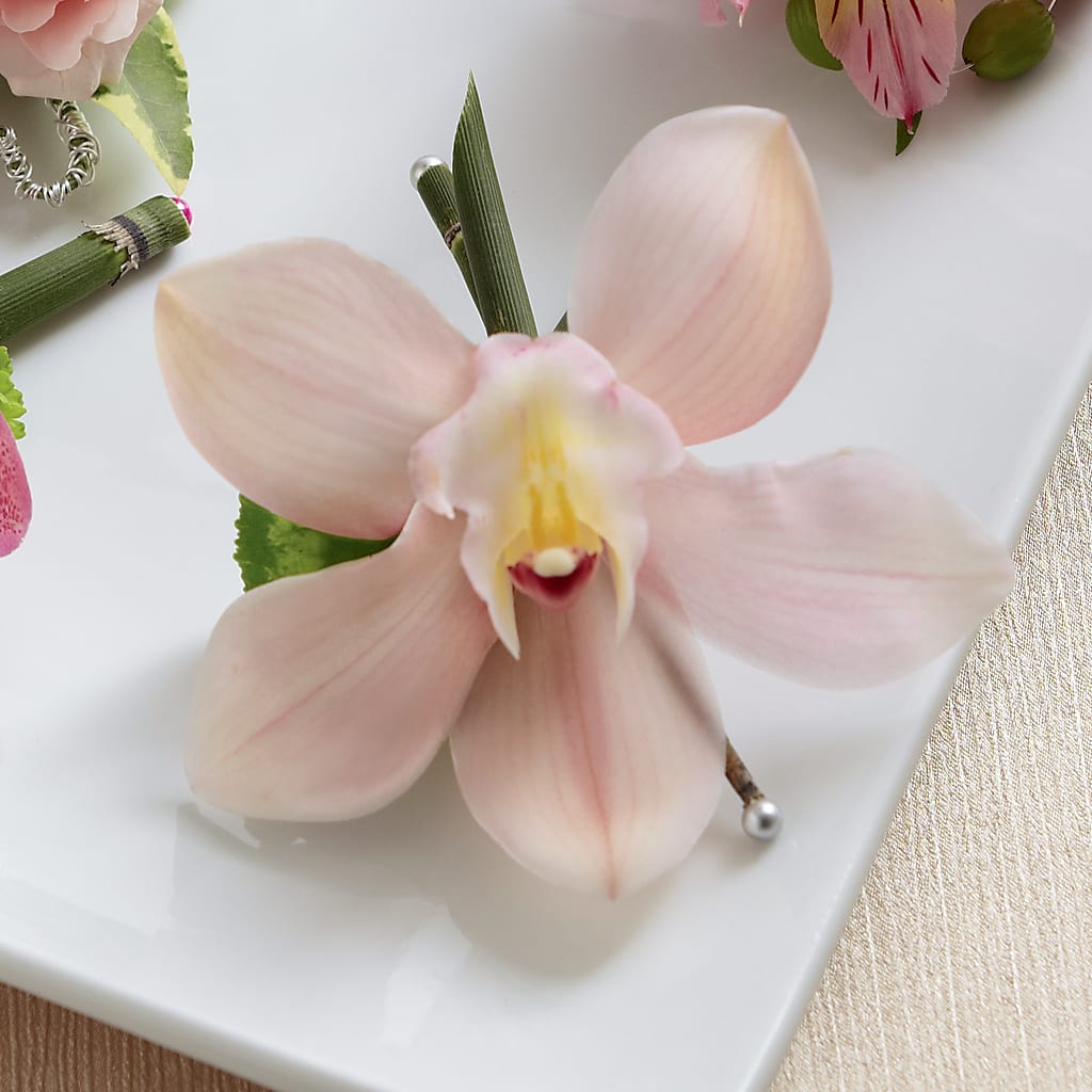 Pink Cymbidium Boutonniere – Ros-al Floral, Forest City PA