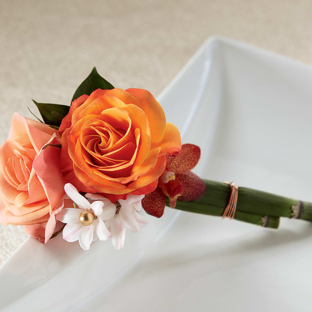 Sunset Dream Boutonniere – Ros-al Floral, Forest City PA