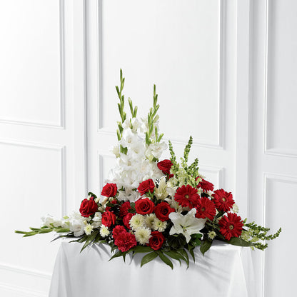 Crimson & White Arrangement –  Ros-al Floral, Forest City PA