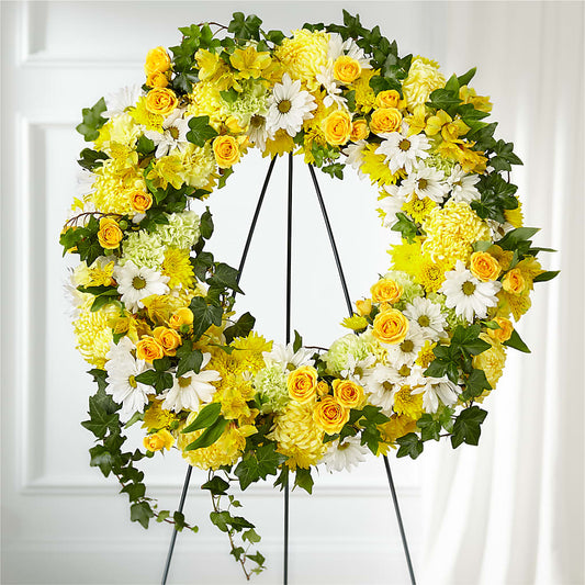 Golden Remembrance Wreath –  Ros-al Floral, Forest City PA