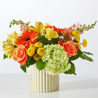 Autumn Sunshine Bouquet with Ivory Vase –  Ros-al Floral, Forest City PA