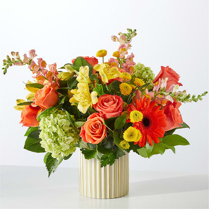 Autumn Sunshine Bouquet with Ivory Vase –  Ros-al Floral, Forest City PA