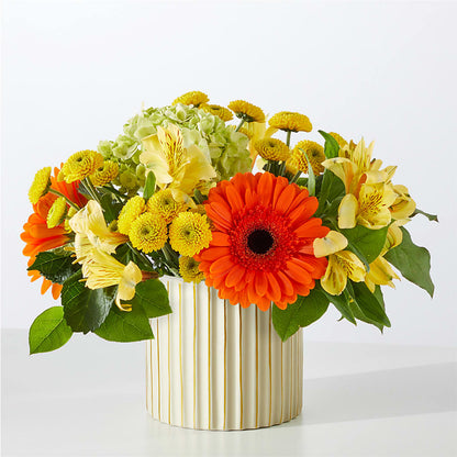 Autumn Sunshine Bouquet with Ivory Vase –  Ros-al Floral, Forest City PA