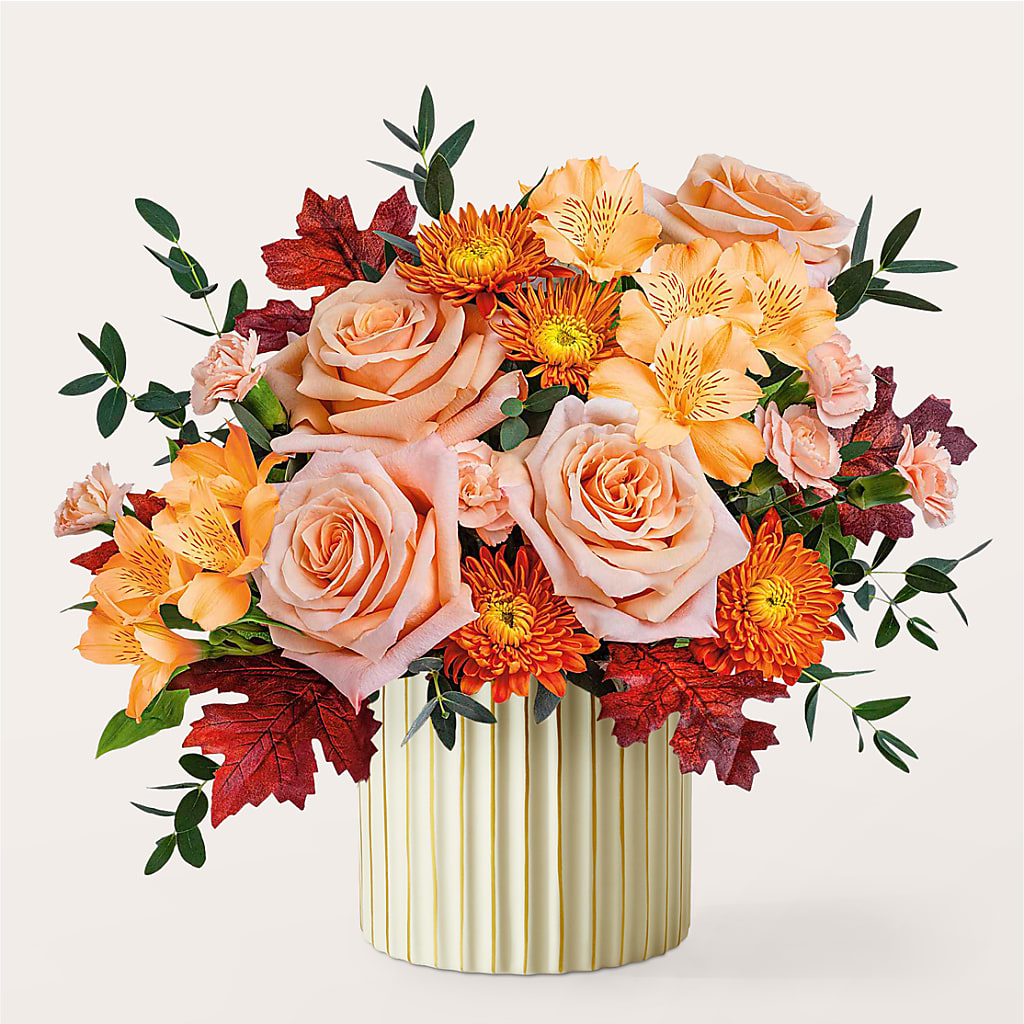 Spiced Latte Bouquet with Ivory Vase –  Ros-al Floral, Forest City PA