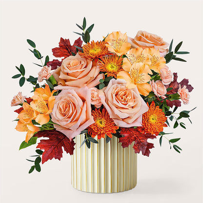 Spiced Latte Bouquet with Ivory Vase –  Ros-al Floral, Forest City PA