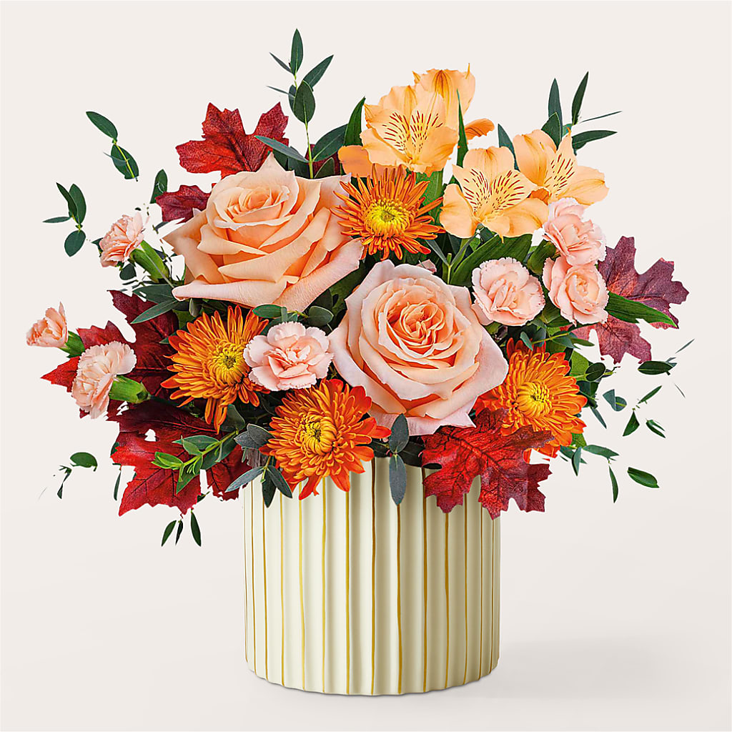 Spiced Latte Bouquet with Ivory Vase –  Ros-al Floral, Forest City PA