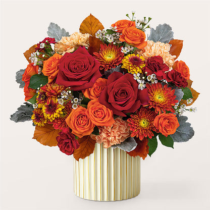 Merlot Bouquet with Ivory Vase –  Ros-al Floral, Forest City PA
