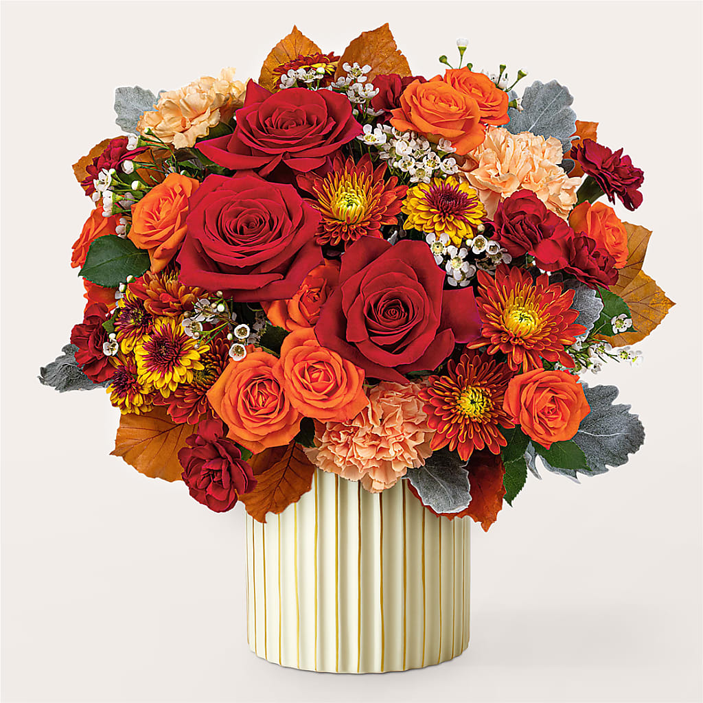 Merlot Bouquet with Ivory Vase –  Ros-al Floral, Forest City PA