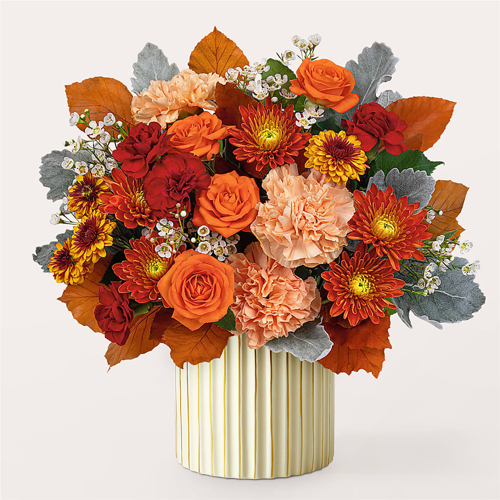 Merlot Bouquet with Ivory Vase –  Ros-al Floral, Forest City PA