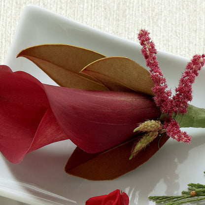 Red Calla Boutonniere –  Ros-al Floral, Forest City PA